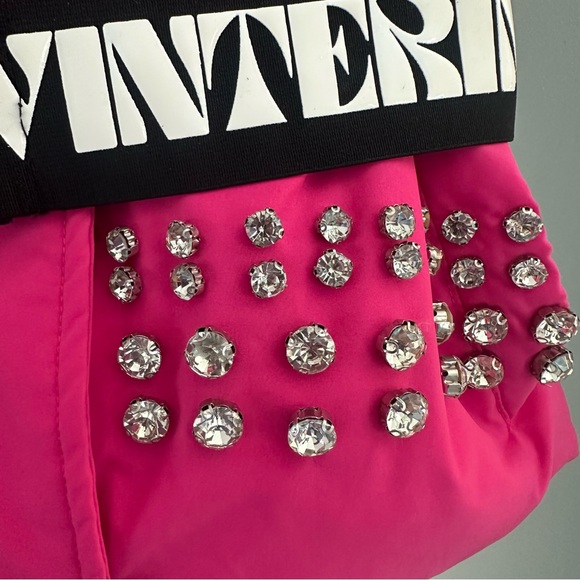Winterina Pink Studded Puffer Vest with Belt - Picture 3 of 10